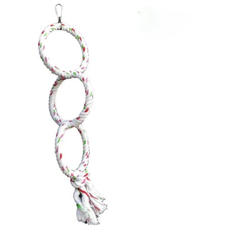 Fuglelek Swing Ring Papegøye Bomullstau Bass Papegøye Tyggeleke for Cockatiel Tre Ringer