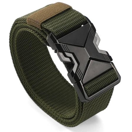 Den Nye Herre 125cm Spænde Bælte Nylon Flettet Letvægts Åndbar Daglig Pendler Herre Bælte