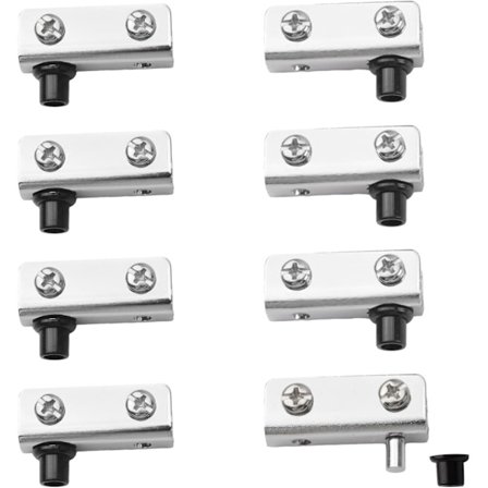 Pakke med 8 rammeløse glasdørssvinghængsler med justerbart jern