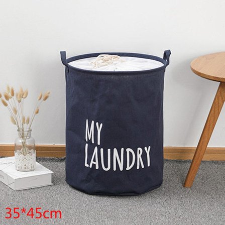 Foldable Laundry Basket with Drawstring Large Capacity Waterproof Clothes Storage Basket for Home Bathroom Bedroom