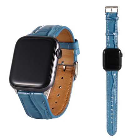 Apple Watch Series 5 / 4 40mm leather case with crocodile pattern - Blue