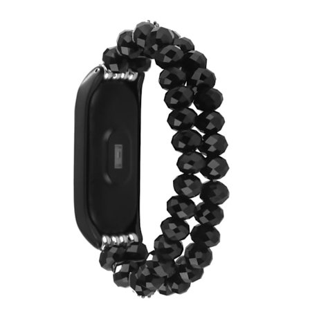 Xiaomi Mi Smart Band 6 / 5 klockarmband med kristallpärlor - Svart