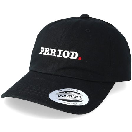 Period - Zwart adjustable Cap - Clean Typo Black Dad Hat @ Hatstore