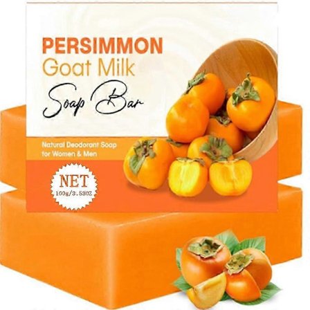 Persimmon Sæbebar til Kontrol af Kropslugt, Rensende Deodoriserende Kropsvask, Persimmon Sæbebar til Hudlysning, Naturlig Deodorant Sæbe