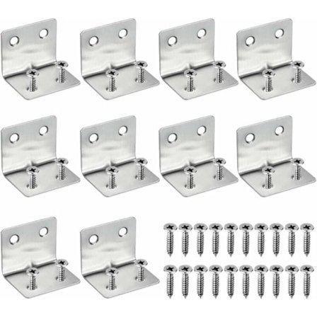 Kulmaraudat huonekalujen korjaukseen, helposti asennettavat suorakulmaraudat kestävää ruostumatonta terästä, sileät reunat estävät naarmuja, kolmio