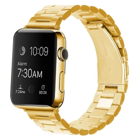 Metallarmband Stainless Steel – Passar Apple Watch 38mm/40mm/41mm - Guld