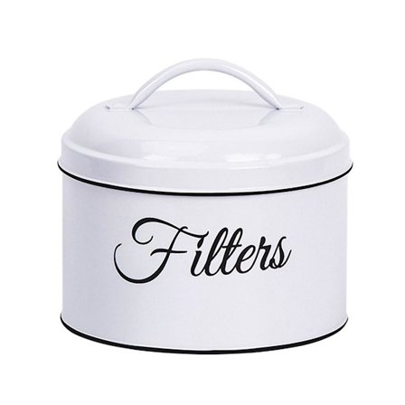 Kaffefilterholder, Kurv Kaffefilter Opbevaring Med Låg, Rund Kaffefilterbeholder Til Coun