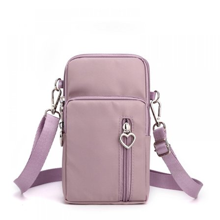Mobilveske med skulderstropp - Håndholdt crossbody-veske lilla