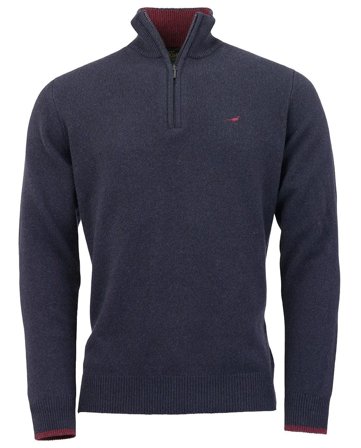 Laksen Brompton Zip-Neck Dark Storm - Ulltröjor