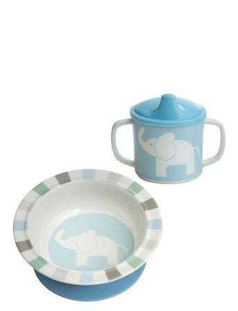 Rätt Start Elephant, Bowl And Cup, Grey - Multi/patterned - ONE SIZE