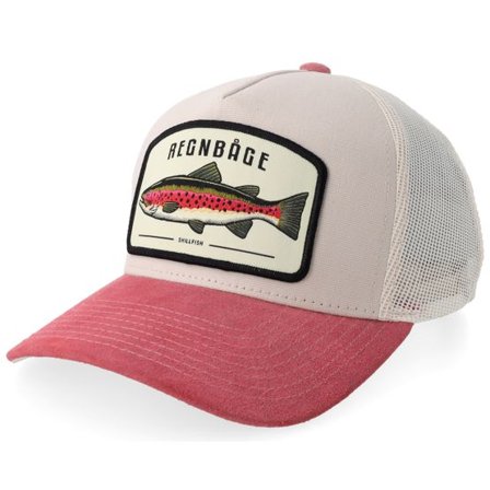 Skillfish - Beige trucker Keps - Regnbåge Stor Patch Beige Canvas/Pastel Pink Suede A-Frame Trucker @ Hatstore