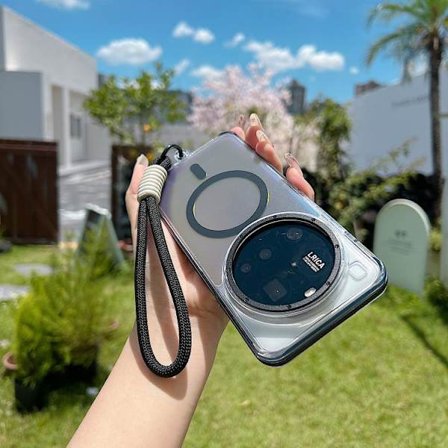 Xiaomi 15 Ultra - Dual-Färgad Klar Akryl Hybrid TPU MagSafe Mobilskal med Rem