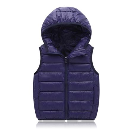 Pojkar Full Zip Enfärgad Ärmlösa Jackor Pocket Sweatshirts