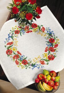 Broderipakke Duk Valmue Lin - Rosenstand