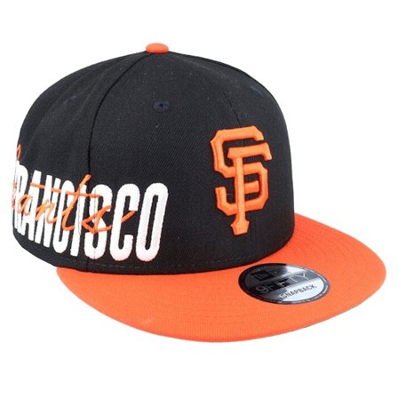 New Era - MLB Zwart snapback Cap - New York Giants 9FIFTY Sidefont Black/Orange Snapback @ Hatstore