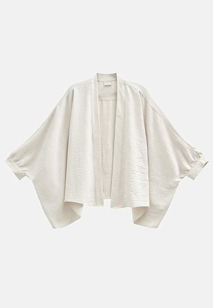 Freequent - Vävd, öppen skjortjacka - creme - för damer - L (42) - Cellbes
