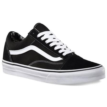 VANS UA Old Skool Black/White Mixed Sneakers - Ovandel i canvas - Platt klack - Snören Svart 44