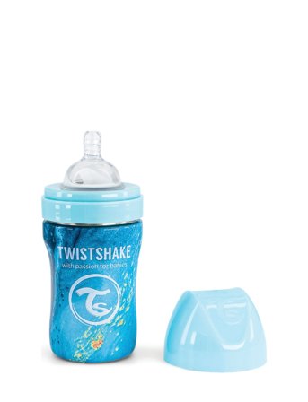 Twistshake Twistshake Anti-Colic Stainless Steel 260Ml Marble Blue - Blue - ONE SIZE