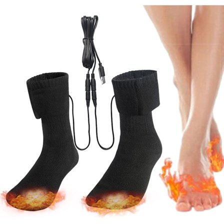 Elektriske varmesokker, fotvarmere, egnet for både menn og kvinner, USB-oppladbart batteri, egnet for fotturer og utendørssport (5V).