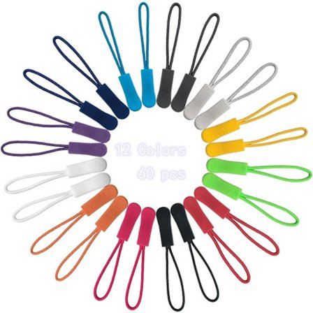 60 st dragkedjor, 12 färger dragkedjor stark nylon sladd, dragkedja dragkedja ersättning för ryggsäckar, bagage, jackor, bagage, handväskor, 