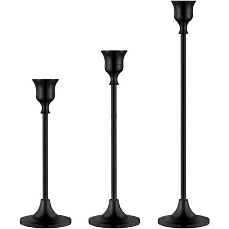 3-delt lysestagesæt, lysestage, konisk lysestage, retro