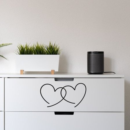 Dubbelhjärta Väggdekor Dekor Vinyl Design Väggord