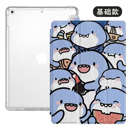 Stilfuldt etui til iPad 10 tri fold haj oliemaleri