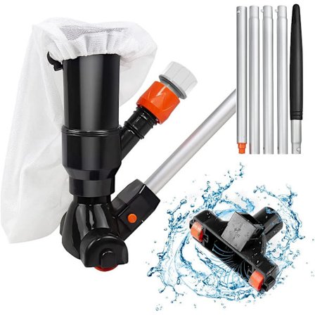 Pool Dammsugare, Manuell Golvdammsugare med 5 Axlar och Nätpåsar, Pon