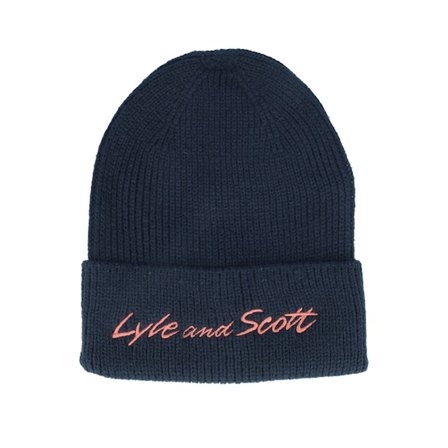 Lyle & Scott - Sininen cuff Beanie - Script Embroidery Baseball Beanie Dark Navy Cuff @ Hatstore