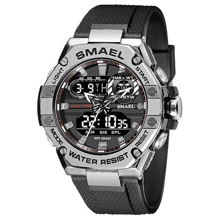 Smael Sport Watch For Man Dual Time Watch For Man Led Light Watch Alarm 8066 Mode Sportklockor Military S Shiock Armbandsur