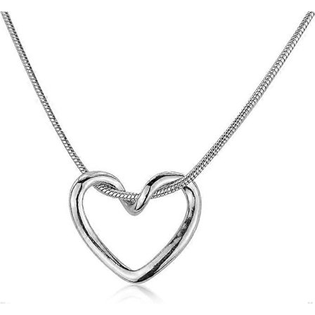 Halsband med kärlekshjärta, minimalistiskt hjärthalsband ihåligt hjärta choker halsband silverberlock smycken födelsedagspresent till tjej