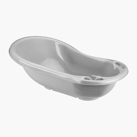 Biltema - Ergonomisk Badebalje for Baby med Sklisikre Striper, Bunnplugg og Plass for Såpe og Vaskeklut