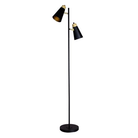 PR Home - Gulvlampe Wien Svart 2-arm 157 cm Svart