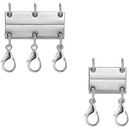 2 stk Halskjede Spenne, Magnetisk Halskjede Spenne Lagdelt Halskjede Spenne, Halskjede Spenne Sett for Lagdeling Smykker Håndverk (3 Tråder og 2 