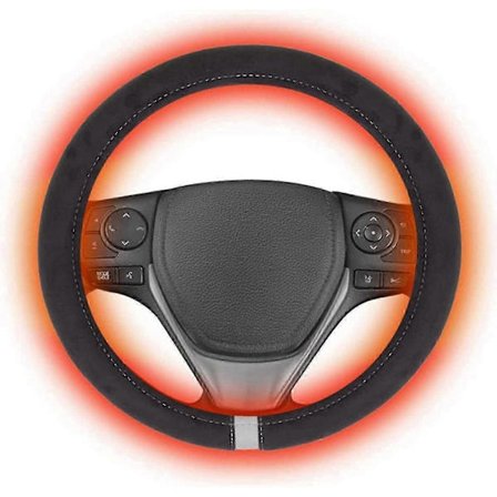 Auto Oppvarmet Rattdeksel 12v 15 tommer Bil Universal Vinter Rattoppvarming Håndvarmer Hjulbeskyttelsesdeksel