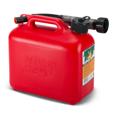 Bensindunk 5L - Never Stop med AutoStop Rød