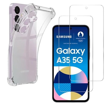 Iskunkestävä kuori - Phonillico - Samsung Galaxy A35 5G - Pehmeä silikoni - Kirkas - Vahvistettu suojaus