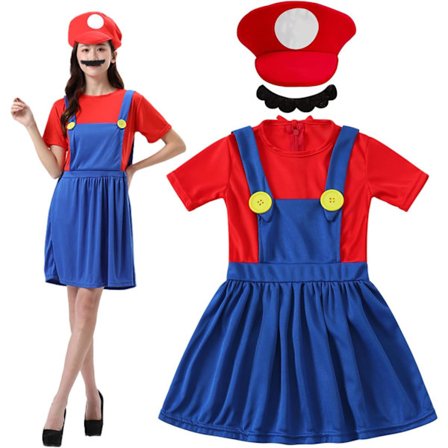 Luigi kostymesett, Luigi kostyme, Bros, utkledning, kvinner, menn, antrekk til jul, karneval, maskerade