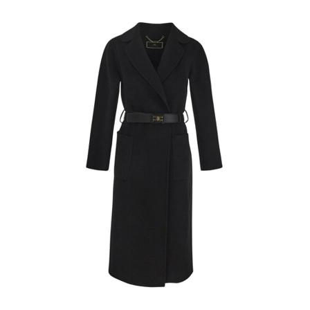 Elisabetta Franchi, Belted Coat Czarny, Kobieta, Rozmiar: S