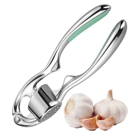 Rustfritt stål kvern hvitløkpressehakker med silikon grønn