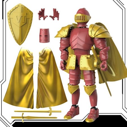 Rörlig medeltida krigardocka med flera leder, sjunde generationens dubbelformspansardocka