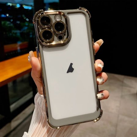 iPhone 16 Pro Max Skal med Dual-färg Plätering Space PC och Hybrid TPU