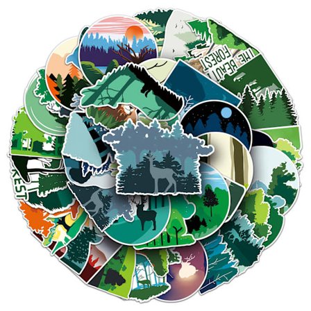 DIY Klistermärkepaket - 50 Unika Designer Skog