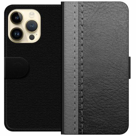 Apple Iphone 14 Pro Plånboksfodral Black & Grey Leather