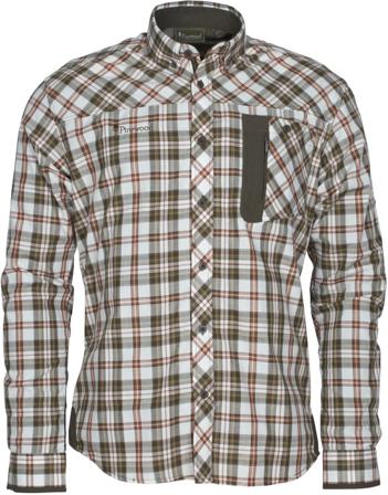 Pinewood - Wolf Shirt pitkähihainen paita - Off White/Brown- Flanelli ja Kauluspaita - Miesten