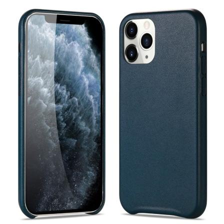 Iphone 12 Pro Max - Läderbelagt Tpu Skal - Blå Blue Blå