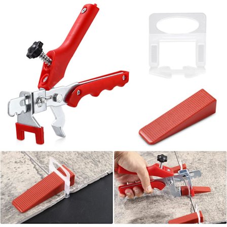 1 set kakelsystem, 2mm läggningshjälp 100 clips + 100 kil