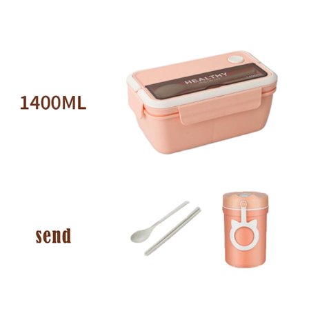 Uppvärmd lunchlåda med gratis bestick och koppar