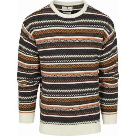 Anerkjendt, Round-neck knitwear Bruin, Heren, Maat:L,nylon,gestreept