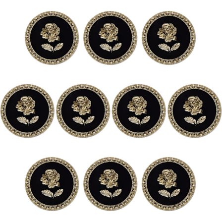 10 Store Gullknapper Haberdashery For Blazer Metall Sy Fancy, Svarte Knappdeksler Sy Mansjetter Dame Skjorte Smoking,